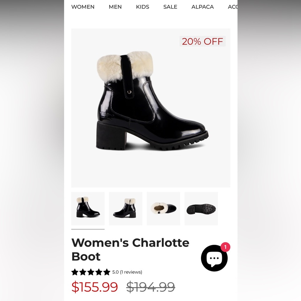 Cloud Nine Charlotte Women's Black Boots with Cream Fur